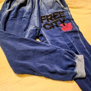 Freecity Joggers RARE Distressed Blue!